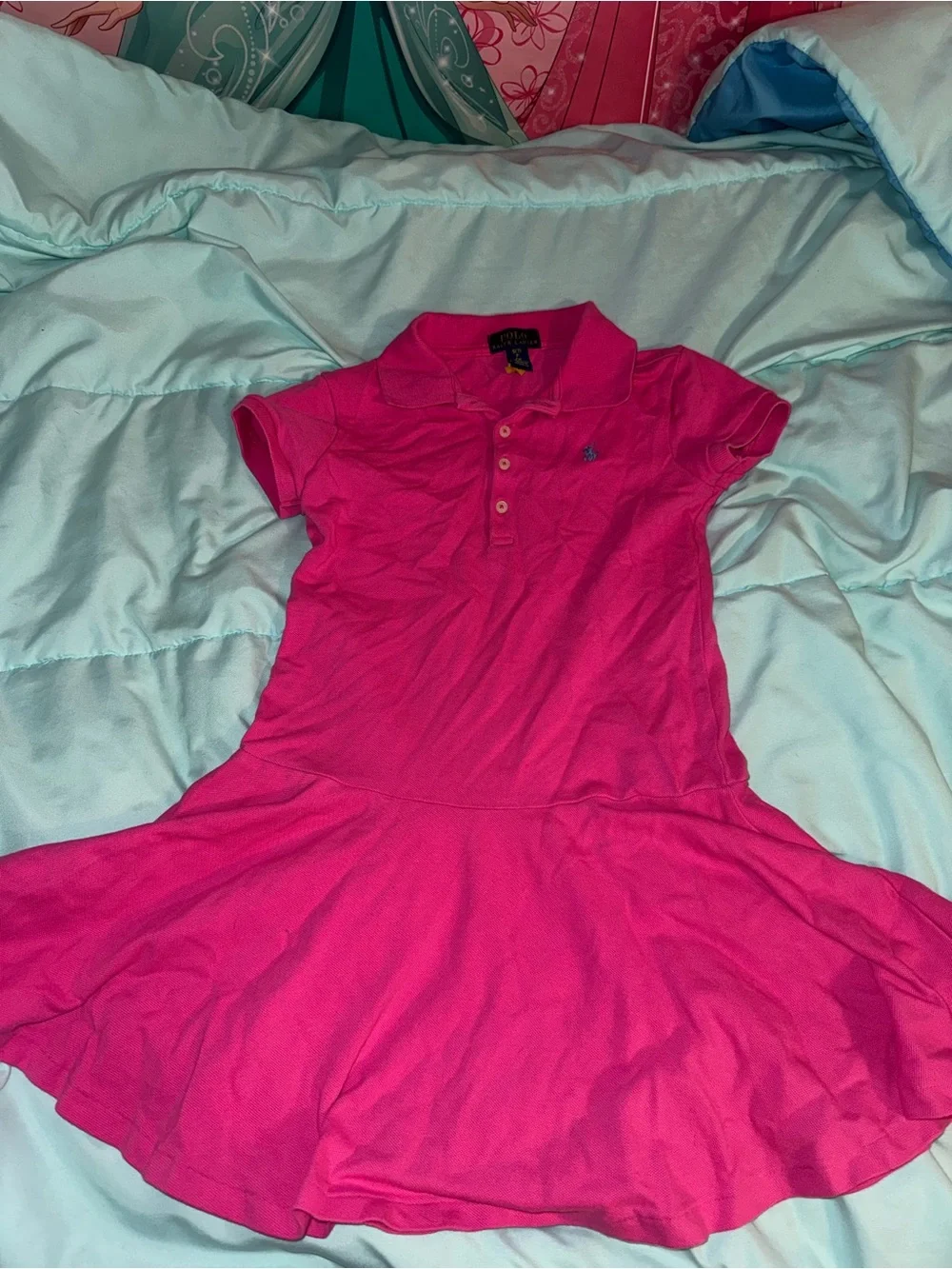 Ralph Lauren Girls Hot Pink Polo Dress